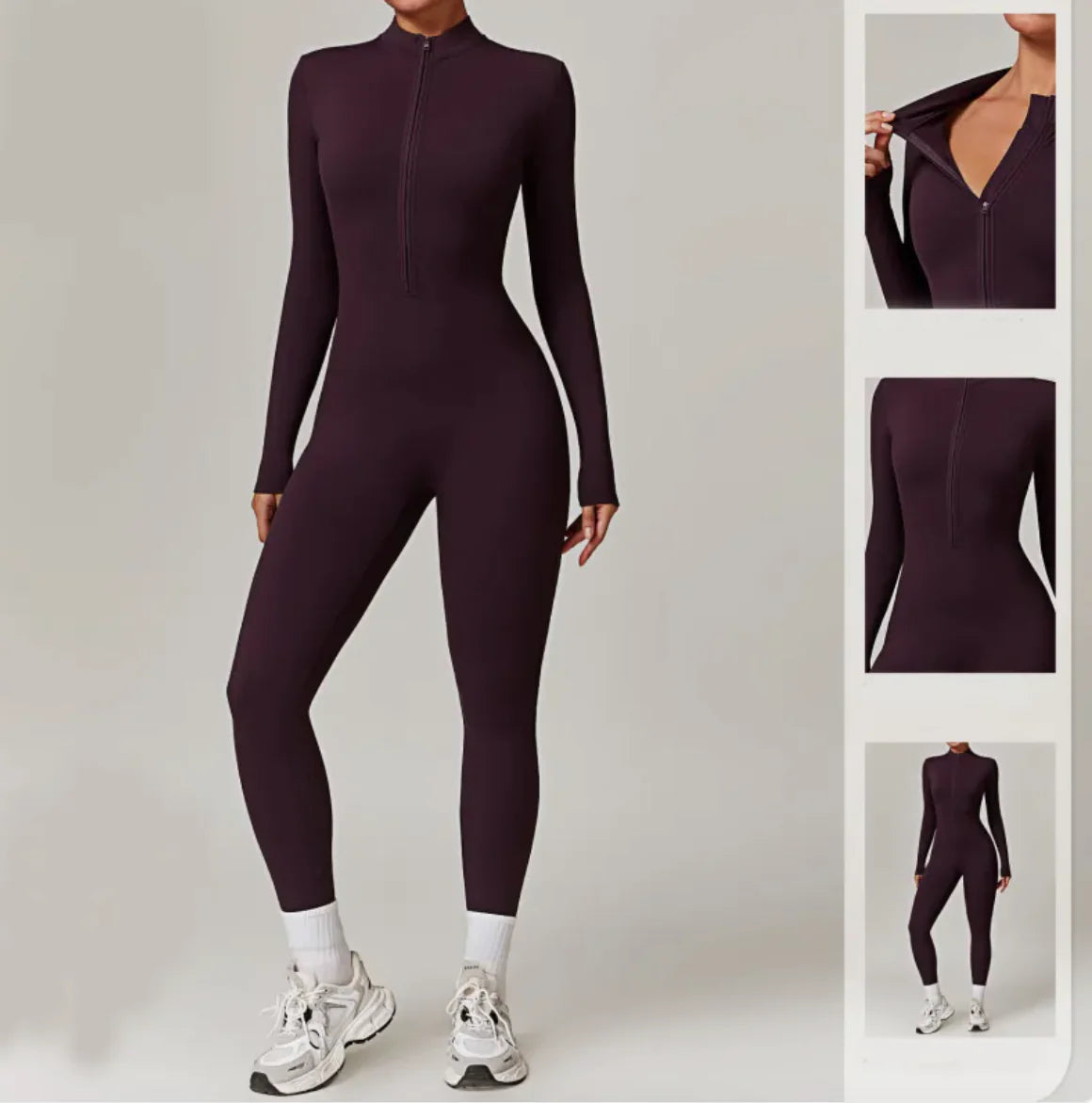 Women's Warm Zipper Yoga Jumpsuit